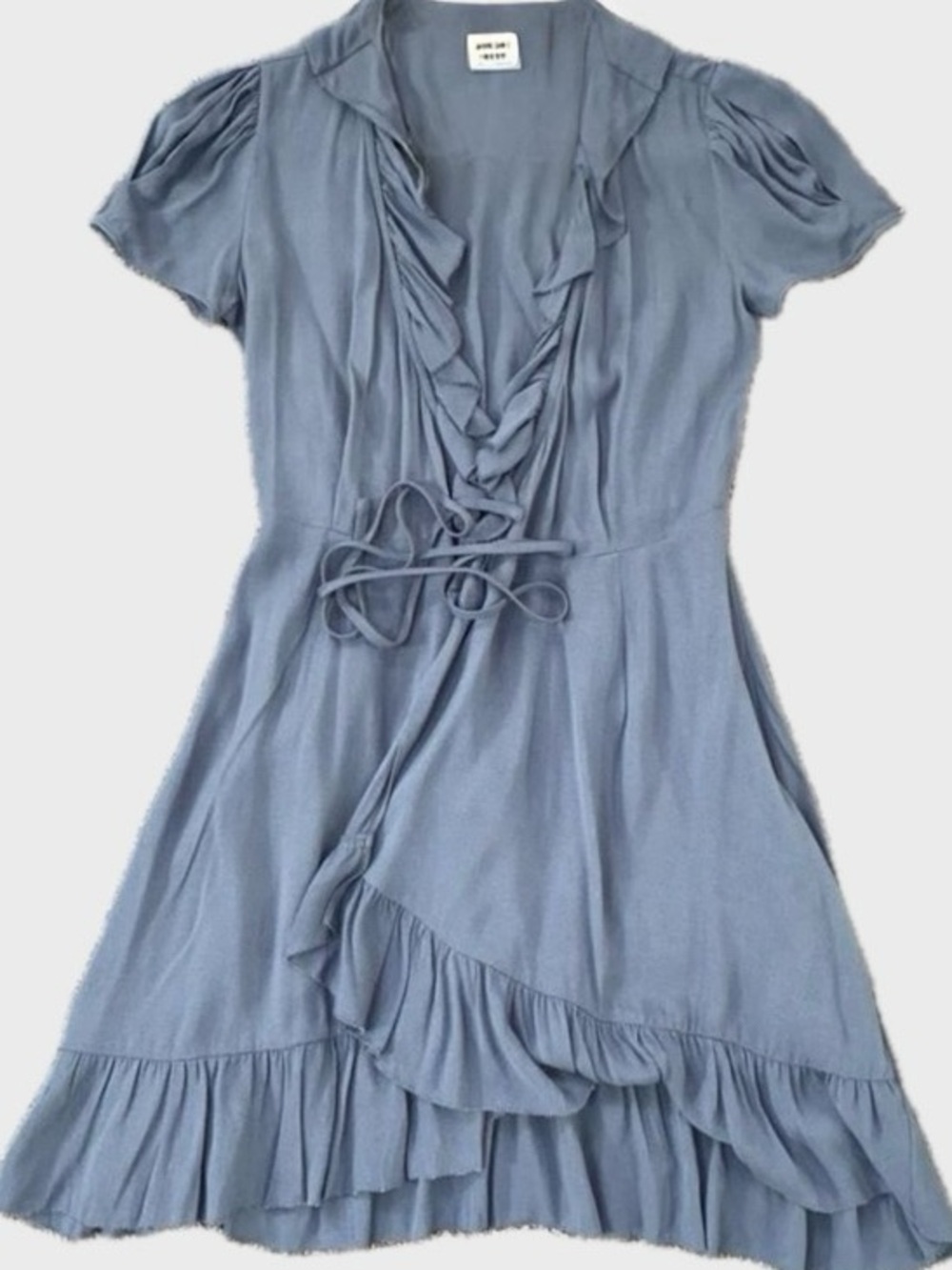 Aritzia Sunday Best Blue-Grey Wrap Dress